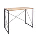 Folding Wooden Desktop Table with Black Metal Frame - 100 x 50 x 75cm -