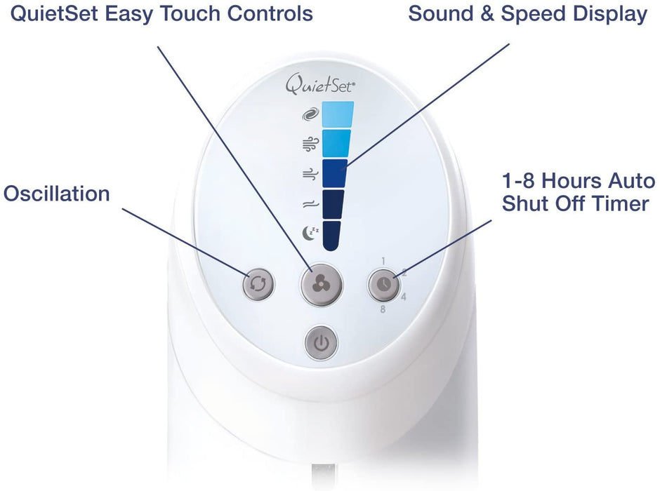 Honeywell QuietSet Tower Fan with Remote Control, White HYF260E [Energy Class A++] -