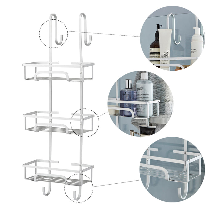 Extra Large Aluminium Rust-Proof Premium 3 Tier Hanging Shower Caddy -