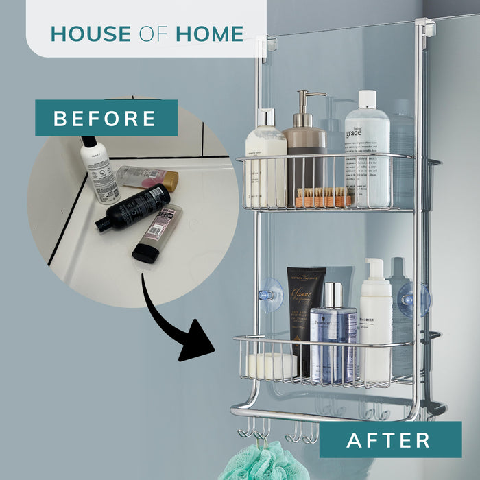 Over Door Shower Hanging Caddy Rust Prevention Nano Coating Steel Frame -