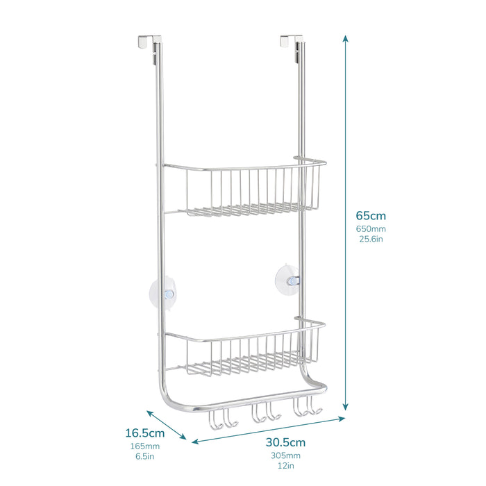Over Door Shower Hanging Caddy Rust Prevention Nano Coating Steel Frame -