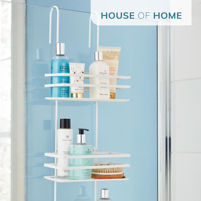 3 Tier Non Rust Hanging Shower Caddy Organiser in White -