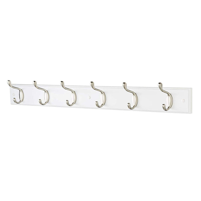 Quality 6 Double Coat Hooks Wall Or Door Mountable -