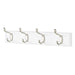 Quality Heavy Duty 4 Double Coat Hooks Wall Or Door Mountable White Wooden Board -