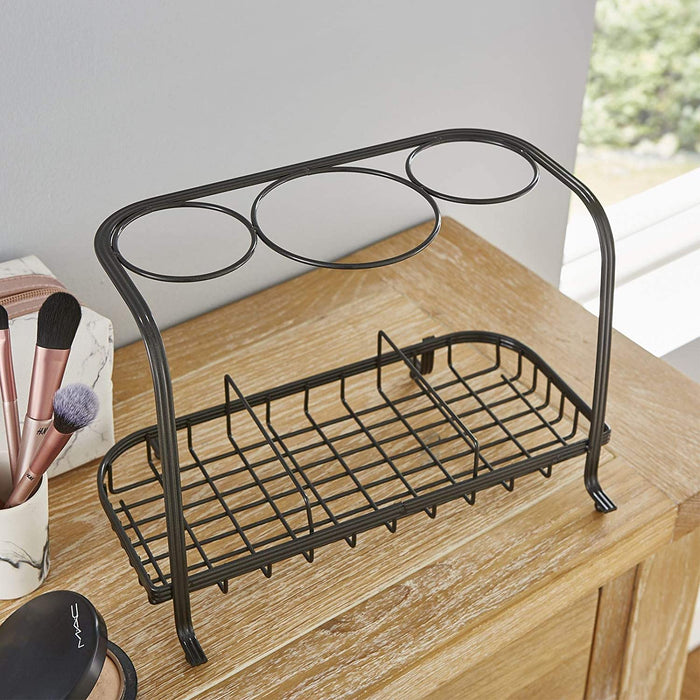 Freestanding Hair Dryer & Straighteners Holder Storage Stand Cable Tidy in Graphite -