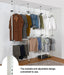 Triple Telescopic Wardrobe Organiser Hanging Rail Clothes Rack Adjustable Storage -