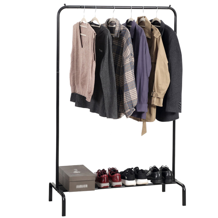 Freestanding Single Black Clothes Rail -