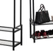 Freestanding Double Clothes Rail with Shoe Rack -