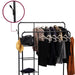 Freestanding Double Clothes Rail with 2 Shoe Racks and 3 Shelves -