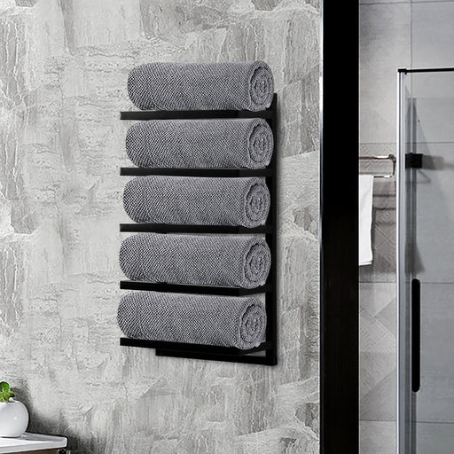 Wall Mounted Towel Holder in Black -