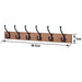 Oak Finish Heavy Duty 6 Double Coat Hooks Wall Or Door Mountable -