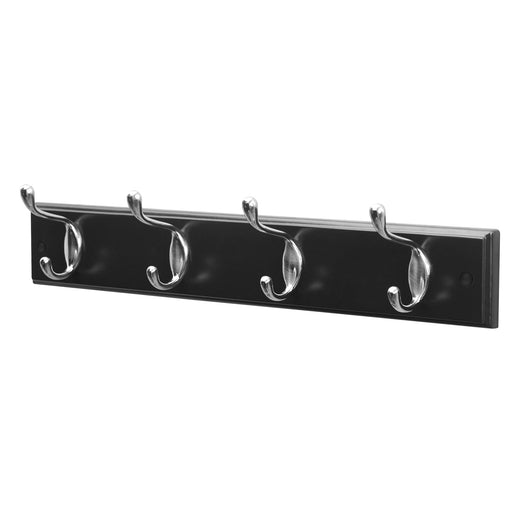 Double Coat Hooks on Black Mounted Board -