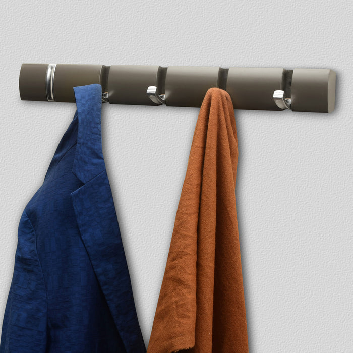 Concealed Door Hook Coat Hanging Storage Rack Wall Mounted - Dark Grey -
