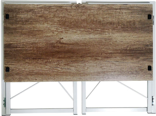 Folding Desk Table In White Powder Coating - 100 x 50 x 75cm -