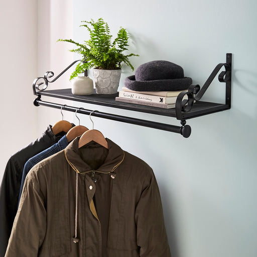 Heavy Duty Wall Mounted Clothes Rail & Shelf -