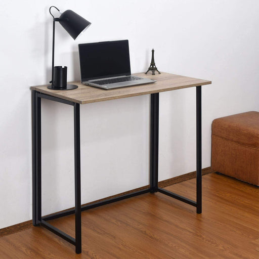 Folding Desk Table In Black Powder Coating - 80 x 45 x 74cm -
