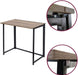 Folding Desk Table In Black Powder Coating - 80 x 45 x 74cm -