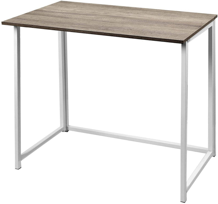 Folding Desk Table In White Powder Coating - 80 x 45 x 74cm -