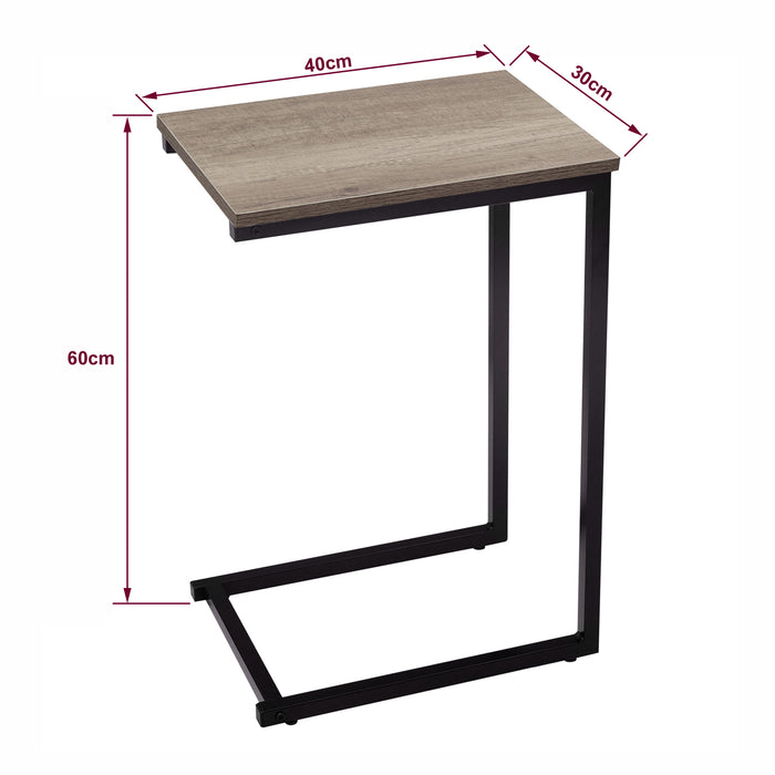 C Shaped Side Table Black Powder Coating -
