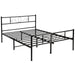 Metal Scroll Design Bed Frame in Black - Double