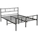 Metal Scroll Design Bed Frame in Black - King