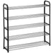 5 Tier Shoe Storage Rack - Black or Grey - Black