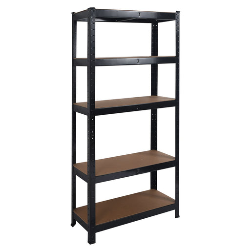 Heavy Duty Steel & MDF 5 Tier Racking Shelf in Black -