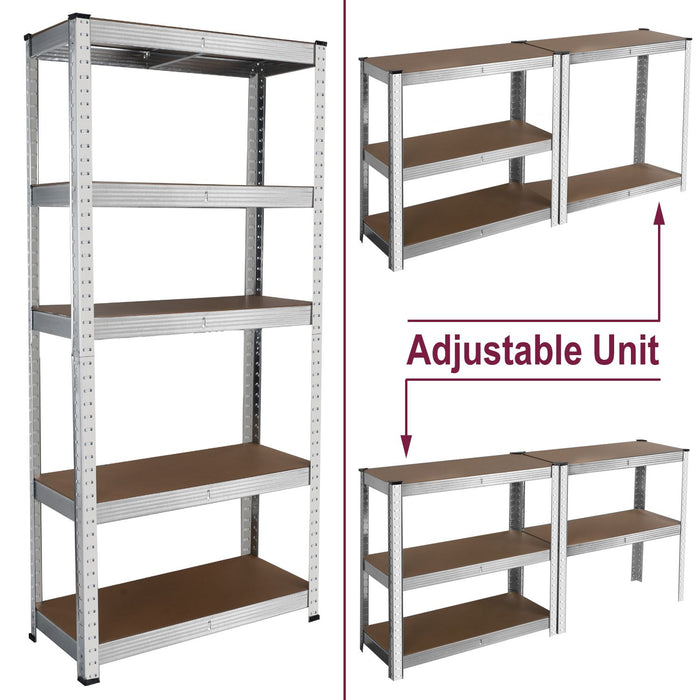 Heavy Duty Steel & MDF 5 Tier Galvanized Racking Shelf — House of Home