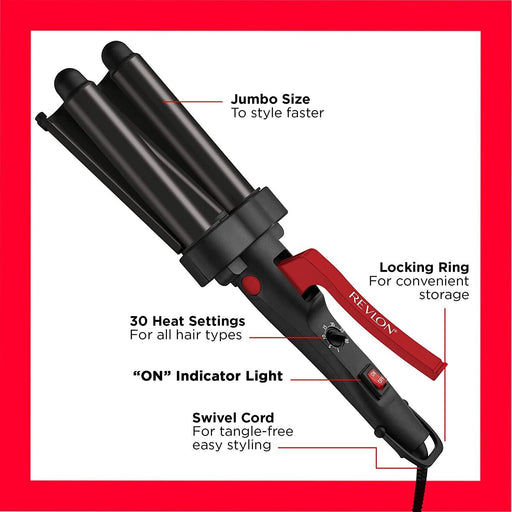 Revlon Wave Master Jumbo Waver Three-Prong Jumbo Barrels -