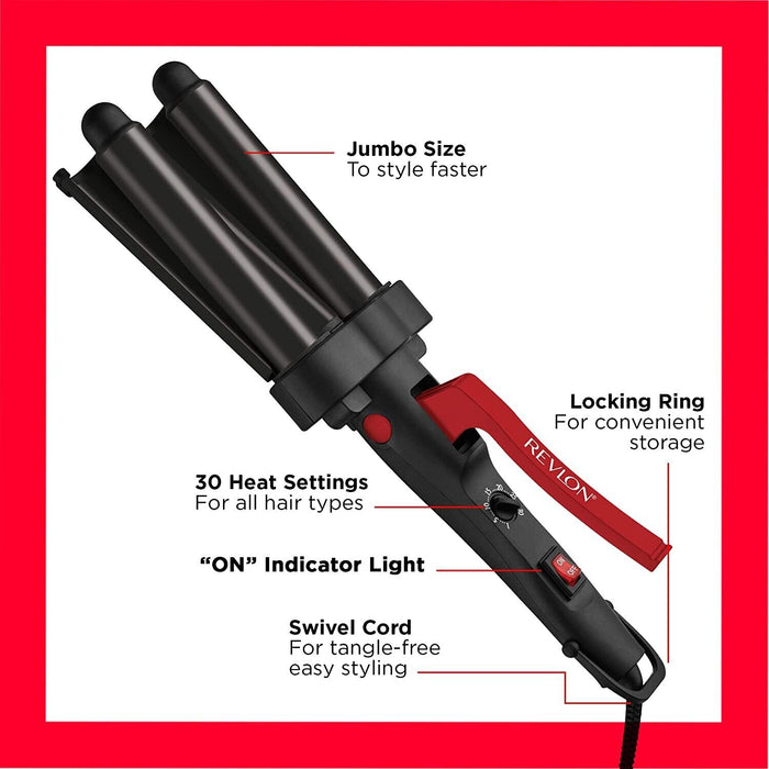 Revlon Wave Master Jumbo Waver Three-Prong Jumbo Barrels -