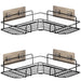 Set of 2 Self Adhesive Corner Storage Shelves in Black -