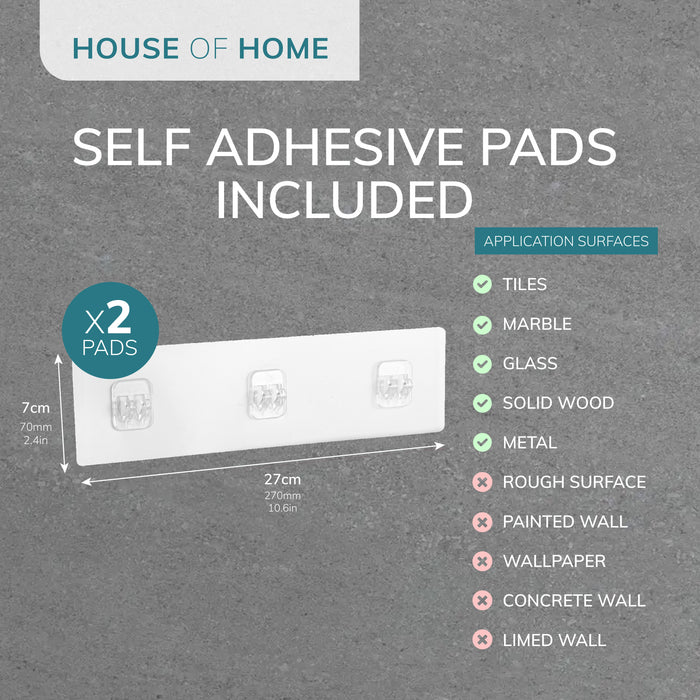 Set of 2 Self Adhesive Stainless Steel Shower Caddy -