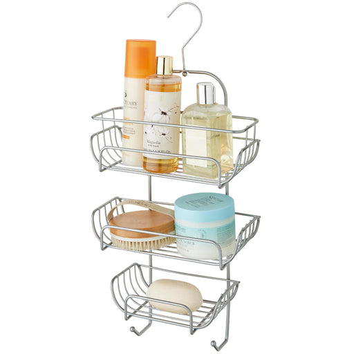 Shower Caddy in Silver Nano Powder Coating 3 Tier Hanging -