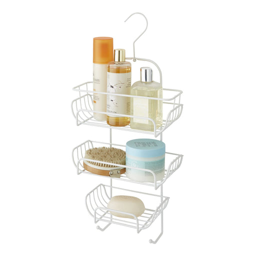 Shower Caddy in White Nano Powder Coating 3 Tier Hanging -