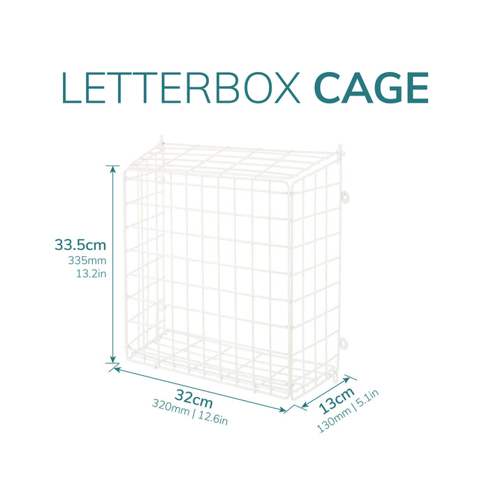 White Letter Box Catcher Basket With Lift Up Lid -