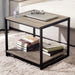 Coffee Table Black Powder Coated with Rustic Top -