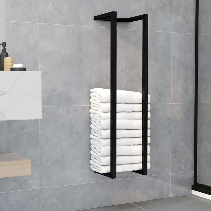 Wall Towel Rack Black & White Iron -