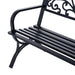 Garden Bench, Steel-Black -