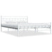 Bed Frame Metal 120x200 cm to 200x200cm in Black & White - white / 140 x 200 cm