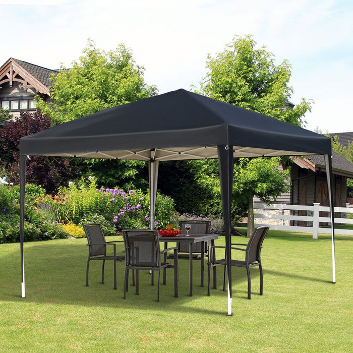3x3m Garden Pop Up Gazebo Marquee Party Tent Wedding Canopy UV Protection - Black / 3m x 3m x2.55m