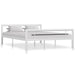 Bed Frame Metal 90x200 cm to 180x200 cm In Black, White & Grey - white and black / 140 x 200 cm