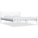 Bed Frame Metal 120x200 cm to 200x200cm in Black & White - white / 160 x 200 cm