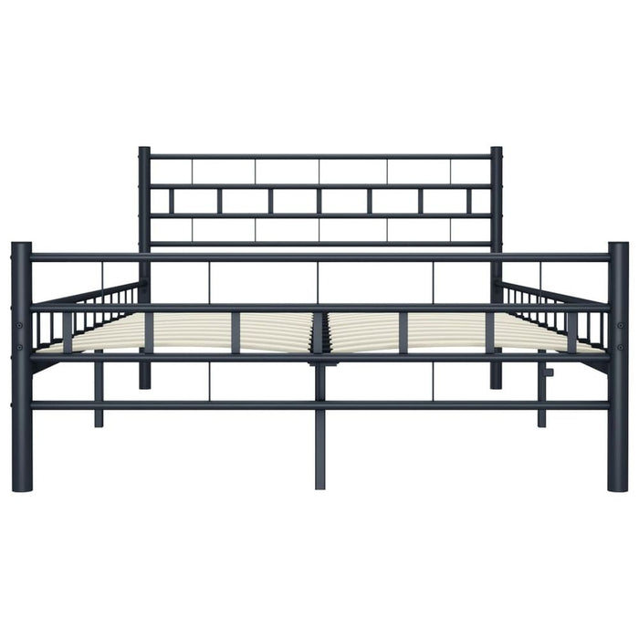 Bed Frame Metal 120x200 cm to 200x200cm in Black & White -