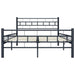 Bed Frame Metal 120x200 cm to 200x200cm in Black & White -