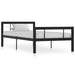 Bed Frame Metal 90x200 cm to 180x200 cm In Black, White & Grey - black and white / 90 x 200 cm