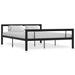 Bed Frame Metal 90x200 cm to 180x200 cm In Black, White & Grey - black and white / 120 x 200 cm
