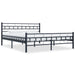 Bed Frame Metal 120x200 cm to 200x200cm in Black & White - black / 160 x 200 cm