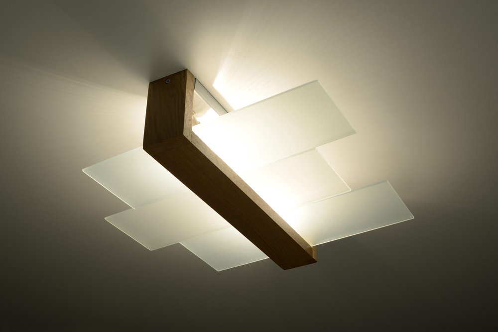 Ceiling Lamp FENIKS 2 Natural Wood Modern Loft Design LED E27 -