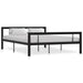 Bed Frame Metal 90x200 cm to 180x200 cm In Black, White & Grey - black and white / 140 x 200 cm