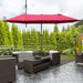4.6m Garden Parasol Double-Sided Sun Umbrella Market Shelter Canopy - Wine Red / 4.6m x 2.7m x 2.4m